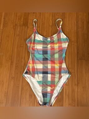 Sperry Multicolor Plaid One-Piece Swimsuit - Blue/Green/Red